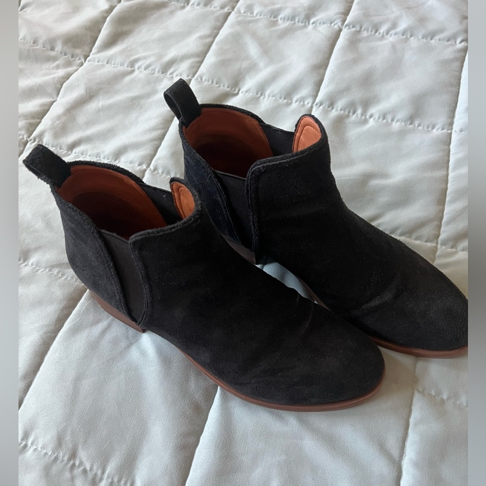 Booties-Lucky Brand Black Suede